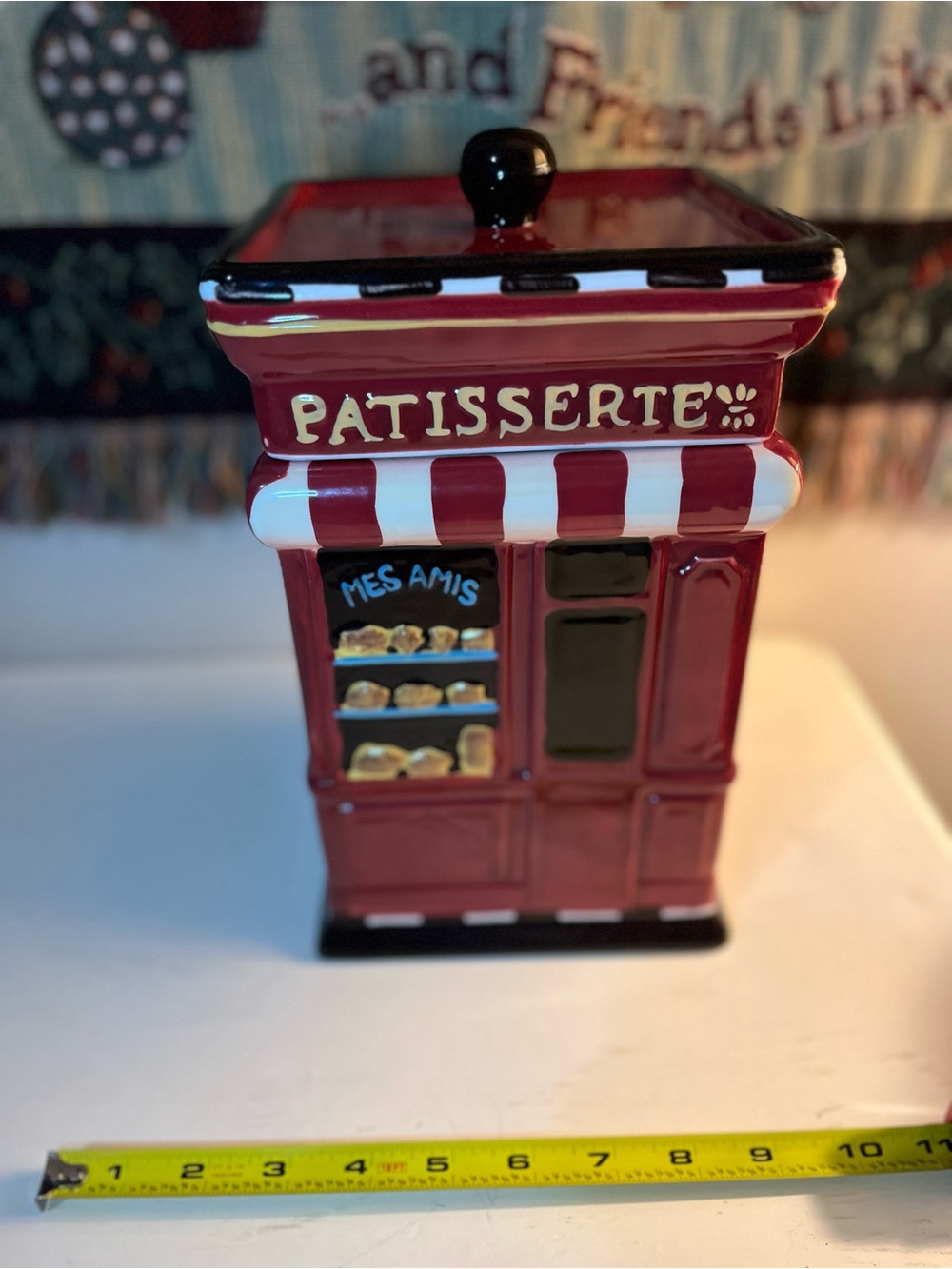 Patisserete Red Ceramic Bakery cookie jar
